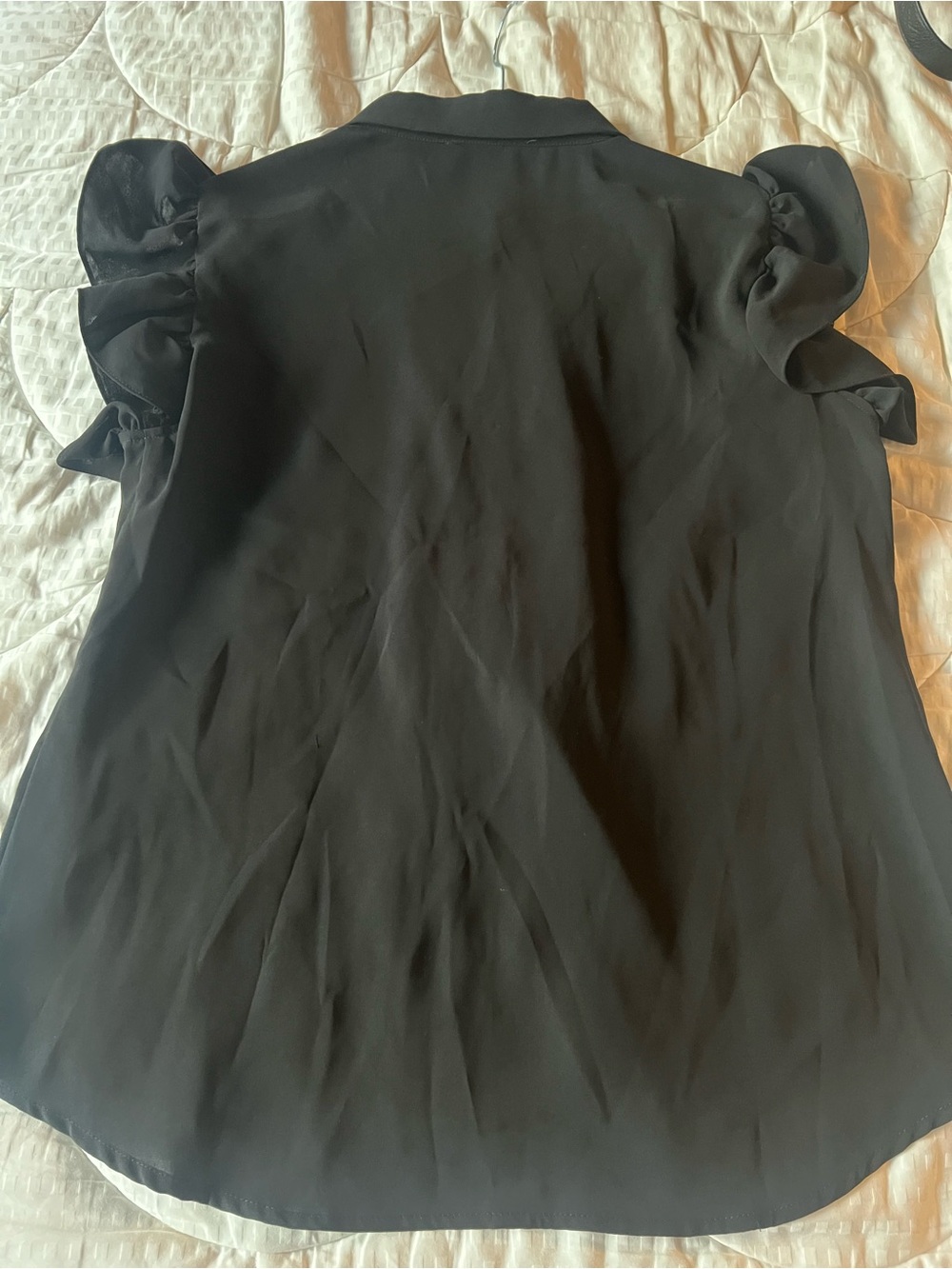 Gracia Black Ruffle-Front Collared Jacket - Picture 3 of 3